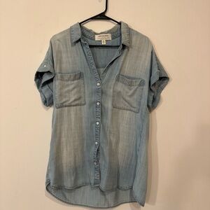 Cloth & Stone Light Blue Button-Up Top